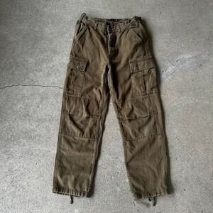 Women's Y2K olive green Obey military style rip stop cargo pants Size 25"